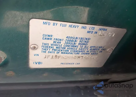 1998 Subaru Forester L z USA, uszkodzony, nr VIN JF1SF6356WH758944